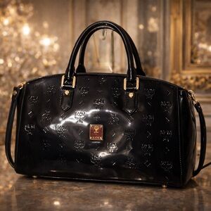 MCM Navy Blue satchel Bag pre loved